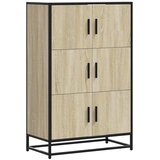Maison Chic Visoka omara - Komoda - Predalnik sonoma hrast 68x35x106,5 cm inž. les in kovina, (21719346) Cene