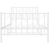 vidaXL Metalni okvir kreveta s uzglavljem i podnožjem bijeli 90x200 cm Cijene