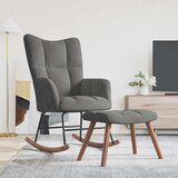  Stolica za ljuljanje s osloncem za noge tamnosiva baršunasta | shoptok.hr