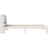 vidaXL Posteljni okvir z vzglavjem bel 75x190 cm trdna borovina | Shoptok.si