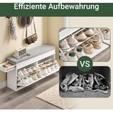 SoBuy klop za shranjevanje z blazino nastavljiva skrinja za čevlje bel staran les 104x24x51 cm, (5000009229) | Shoptok.si