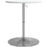 vidaXL barska miza bela 60x60x90 cm inženirski les in kromirano jeklo, (21095691) Cene