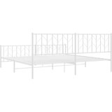  Metalni okvir kreveta uzglavlje i podnožje bijeli 200 x 200 cm | shoptok.hr