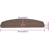 Prostirke za stepenice 20 kom 65x24x4 cm boje kave, poluokrugle, velike | shoptok.hr