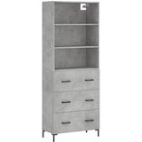 Maison Chic Visoka Komoda - Predalnik betonsko siva 69,5x34x180 cm inženirski les, (21719424) Cene