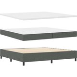 Box Postelja z vzmetnico in klopjo temno siva 200x200 cm tkanina, (22083901) | Shoptok.si