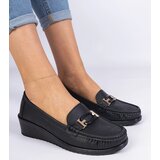 Gemre Black women's wedge moccasins made of eco-leather Kappi | Shoptok.si