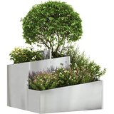  Vrtna saksija Srebrno 60 x 60 x 50 cm Cinkani čelik | Eponuda.com