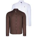 Dewberry DUAL SET G674 MENS SHIRTS-WHITE-EARTH Cijene