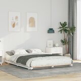 vidaXL Posteljni okvir Bela 140 x 210 cm Trdna borovina | Shoptok.si
