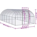 Vanjski kokošinjac 3 x 6 x 2 m od pocinčanog čelika | shoptok.hr