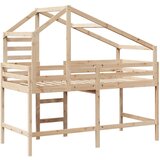 vidaXL Krevet na kat s ljestvama i krovom 90x200 cm od borovine | shoptok.hr
