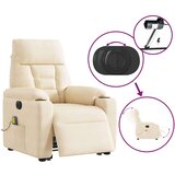  Električni masažni naslanjač bež mikrovlakna, (5000133073) | Shoptok.si