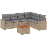 7-dijelni set vrtnih sofa od poliratana s jastucima bež | shoptok.hr