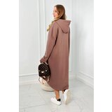 Kesi Insulated mocha hooded dress | Shoptok.si