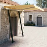 vidaXL Ročno zložljiva tenda s stebrički 3,5x2,5 m rumena in bela Cene