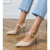 D/CEO Beige classic pumps with decorative buckle Helli | Shoptok.si