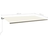 vidaXL Automatska tenda sa senzorom za vjetar LED 600x350 cm krem | shoptok.hr