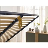 Bobochic Paris Gorčično rumena oblazinjena zakonska postelja s prostorom za shranjevanje z letvenim dnom 160x200 cm Badja – | Shoptok.si