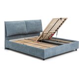 Bonami Selection Plavi tapecirani bračni krevet s podnicom i prostorom za odlaganje 180x200 cm Myra Pillow – | shoptok.hr