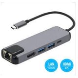 Fast Asia Adapter-konvertor TIP-C na HDMI + 2xUSB 3.0 + TIP C + RJ45 | Eponuda.com