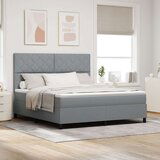 vidaXL box spring krevet s dušekom svjetlosivog super king tkanine | shoptok.hr