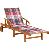 Maison Chic Vrtni Ležalnik - Sončna ležalnik z blazino trden akacijev les, (22042981) | Shoptok.si
