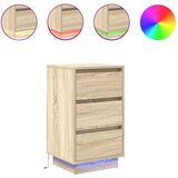 Maison Chic Nočna omarica - Nočna miza z LED svetili Sonoma Oak 38x34x65 cm, (21689367) | Shoptok.si