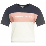 Tommy Jeans Majica Stripe Logo DW0DW07536 Mornarsko modra Regular Fit