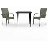  3-dijelni vrtni blagovaonski set sivo-crni | shoptok.hr
