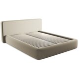Makamii Bež tapecirani bračni krevet s prostorom za odlaganje s podnicom 160x200 cm Kiana – Cijene