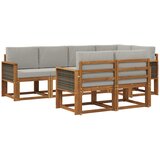vidaXL Zunanja garnitura za sedenje 7 pcs Naravna in svetlo siva, (5000282533) | Shoptok.si