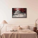  Slika - Cascade of Thoughts (1 Part) Wide Red 120x80 U crnom drvenom okviru | shoptok.hr