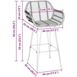  Barski stol 2 pcs Črna 55 x 52 x 92 cm Ratan in železo | Shoptok.si