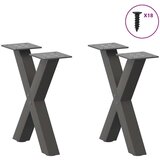  Noge za klubsko mizico v obliki črke X, 2 kosa, antracitne, 30 x (30-31) cm, jeklo | Shoptok.si