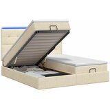  Krevet od pjene s madracem i LED-om Krem 200 x 200 cm Tkanina | shoptok.hr