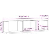 Cd zidna polica staro drvo 75x18x18 cm konstruirano drvo | shoptok.hr