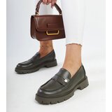 Gemre Dark Green Eco Leather Loafers Mladenka | Shoptok.si