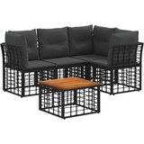  Zunanja garnitura za sedenje 5 pcs Črna in Temno siva Poliester, (5000271887) | Shoptok.si