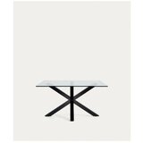 Kave Home Crni stolić za kavu sa staklenom pločom stola 70x130 cm Argo – | shoptok.hr