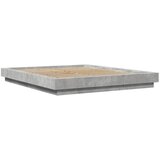 vidaXL Posteljni okvir z LED lučkami betonsko siv 150x200 cm inž. les, (21142755) Cene