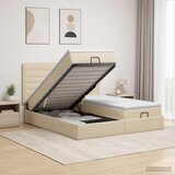  Krevet od pjene s madracem i LED-om Krem 180 x 200 cm Tkanina | shoptok.hr