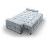 Cosmopolitan Design Svetlo modra žametna raztegljiva sedežna garnitura s prostorom za shranjevanje 250 cm Wicklow – | Shoptok.si