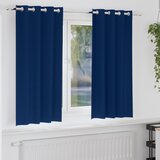 vidaXL Zavese z zavesami 2 pcs Temno modra 175 x 140 cm Poliester | Shoptok.si