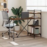 vidaXL Stol za računalo s policama smeđa boja hrasta 120 x 47 x 109cm | shoptok.hr