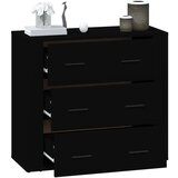  Komoda crna 80 x 33 x 70 cm od konstruiranog drva | shoptok.hr