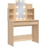  Toaletna mizica z LED lučkami sonoma hrast 96x40x142 cm, (20909346) | Shoptok.si