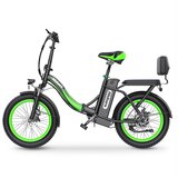 Hidoes Zložljivo električno kolo C1 z zadnjim sedežem, 750 W 48 V 13 Ah, 20" debela pnevmatika, (21960297) Cene
