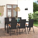 vidaXL 7-dijelni vrtni blagovaonski set crno-smeđi | shoptok.hr