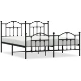  The Living Store Kovinski posteljni okvir z vzglavjem in vznožjem črn 183x213 cm - Posteljni Okvir, (21450097) | Shoptok.si